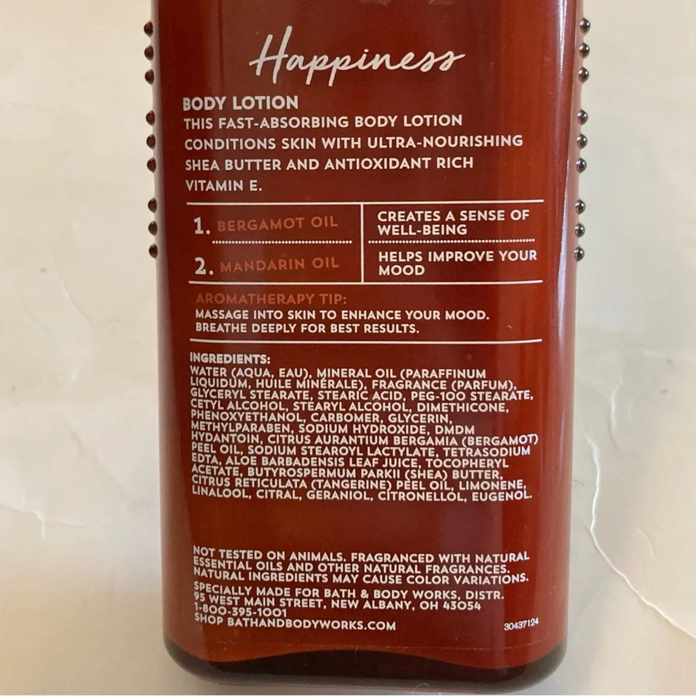 60% full Bath & Body Works Aromatherapy Happiness Bergamot Mandarin Body Lotion